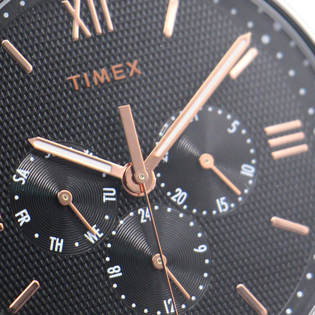 TIMEX TW2T35000 SOUTHVIEW - ساعة كلاسيكية للرجال بجلد بني وقرص أسود