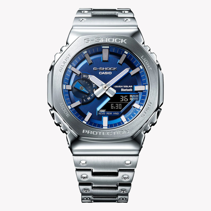 Casio Men's Stainless Steel Blue Dial Watch, Silver | Gm-B2100ad-2aer by i-watch