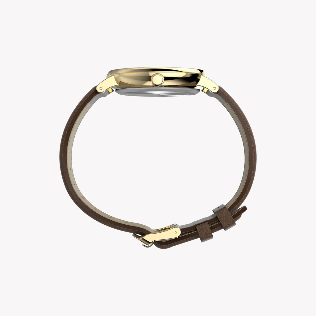 TIMEX SOUTHVIEW GOLD-TONE & BROWN VEGAN LEATHER - ELEGANT ADVENTURE WATCH FOR MEN-i-Watch-4