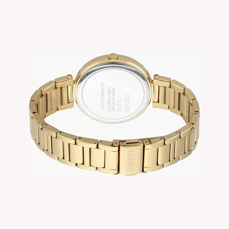 Esprit Women's Gold Stainless Steel Watch, Black Dial | Es1l179m0045 by i-watch