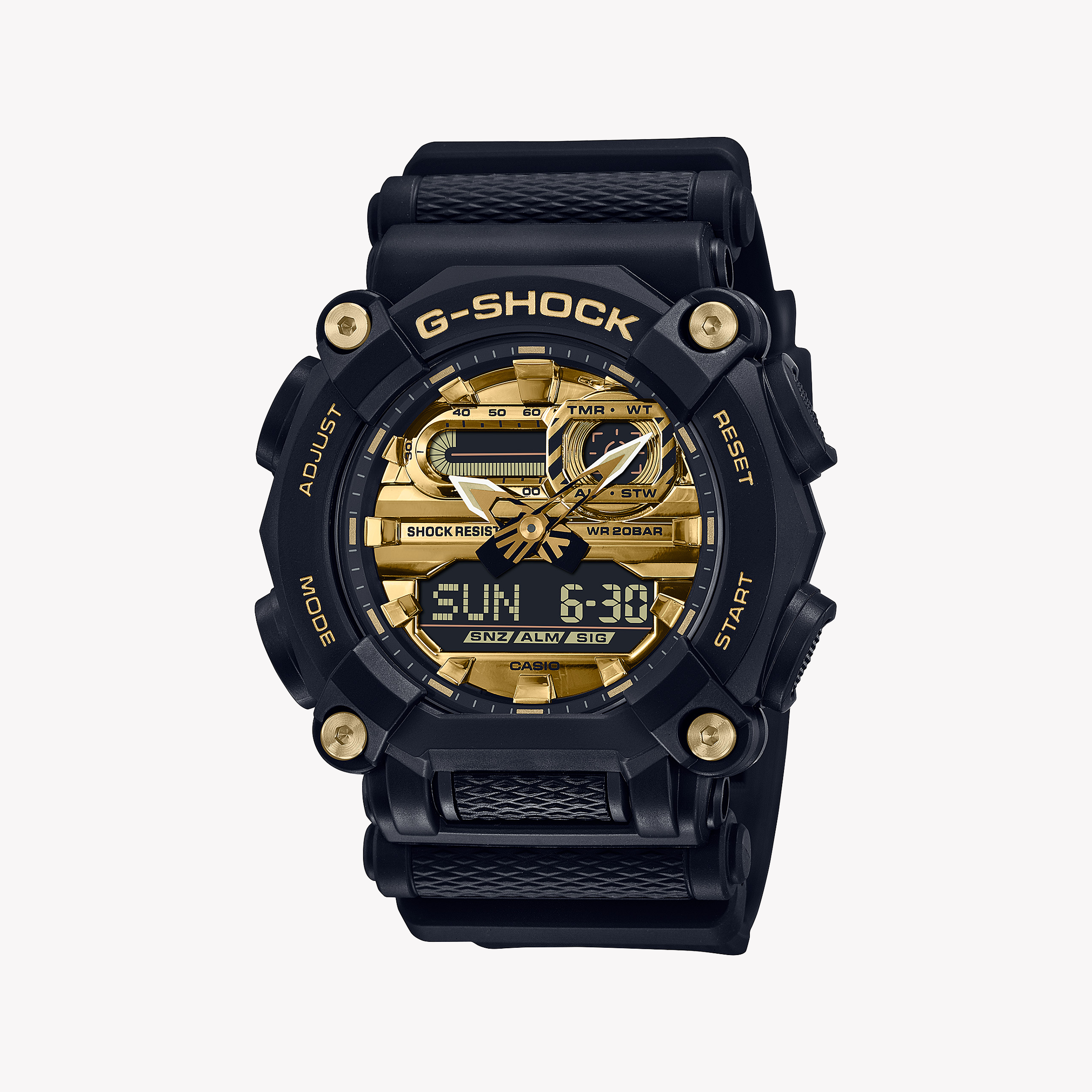 CASIO G-SHOCK GA-900AG-1ADR BOLD ELEGANCE - MEN'S TIMEPIECE WITH BLACK RESIN & GOLD DIAL