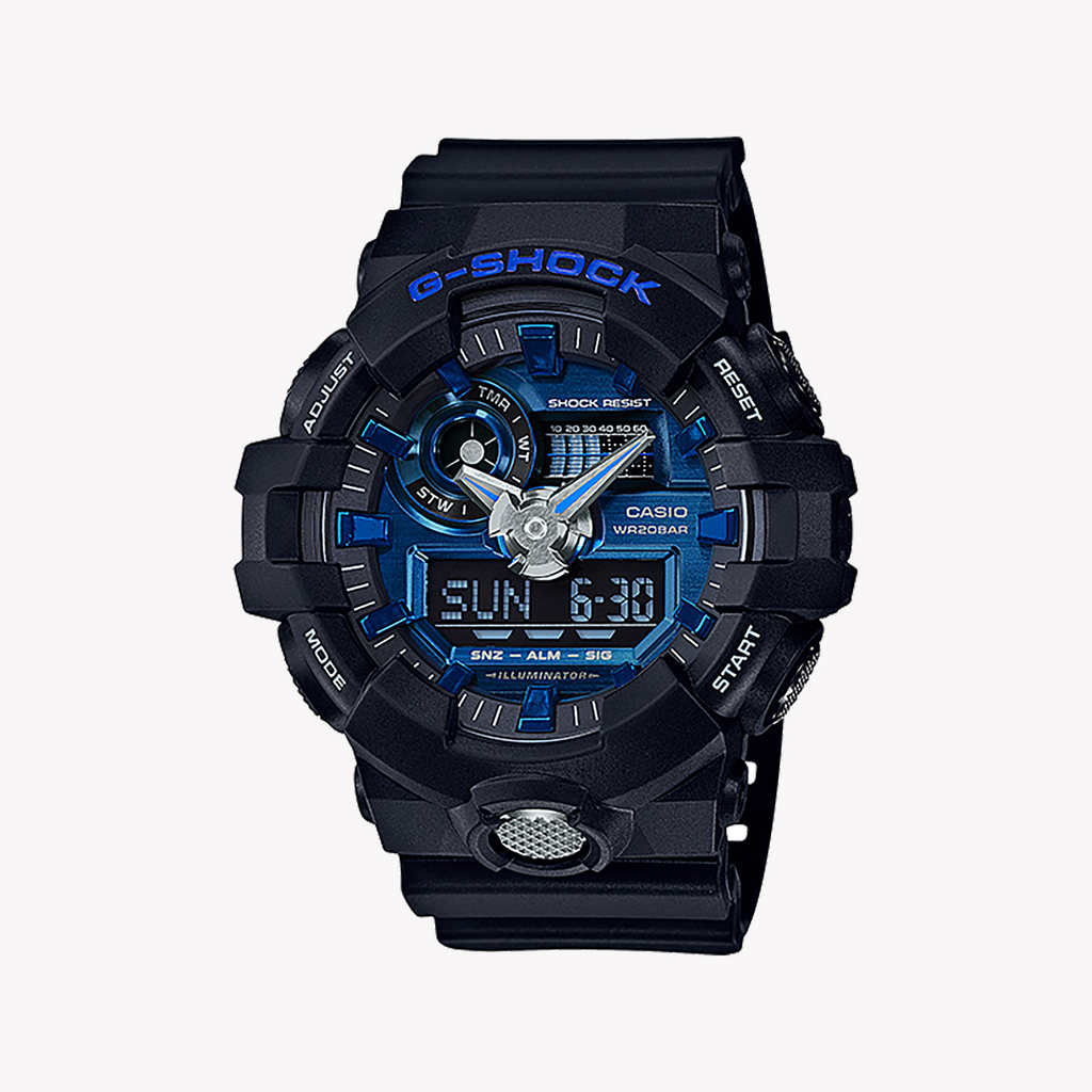 CASIO G-SHOCK GA710-1A2 BOLD COMMANDER - MEN'S RUGGED TIMEPIECE WITH VIBRANT DIGITAL DIAL