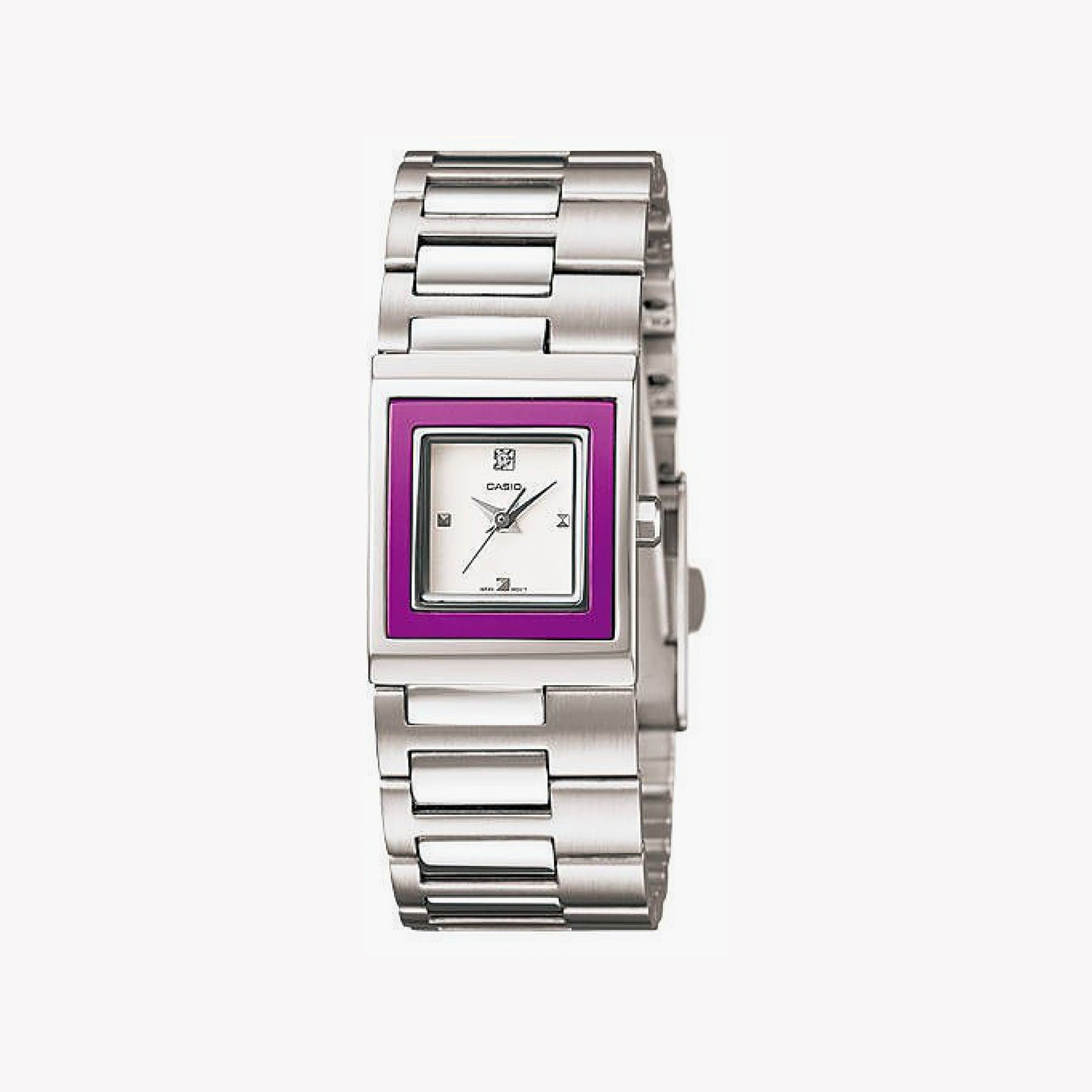 CASIO LTP-1317D-6CDF ELEGANT ADVENTURER - STYLISH WOMEN'S ANALOG WATCH with silver stainless steel band and chic square dial