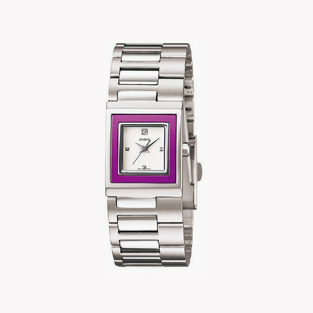 CASIO LTP-1317D-6CDF ELEGANT ADVENTURER - STYLISH WOMEN'S ANALOG WATCH with silver stainless steel band and chic square dial-i-Watch-3