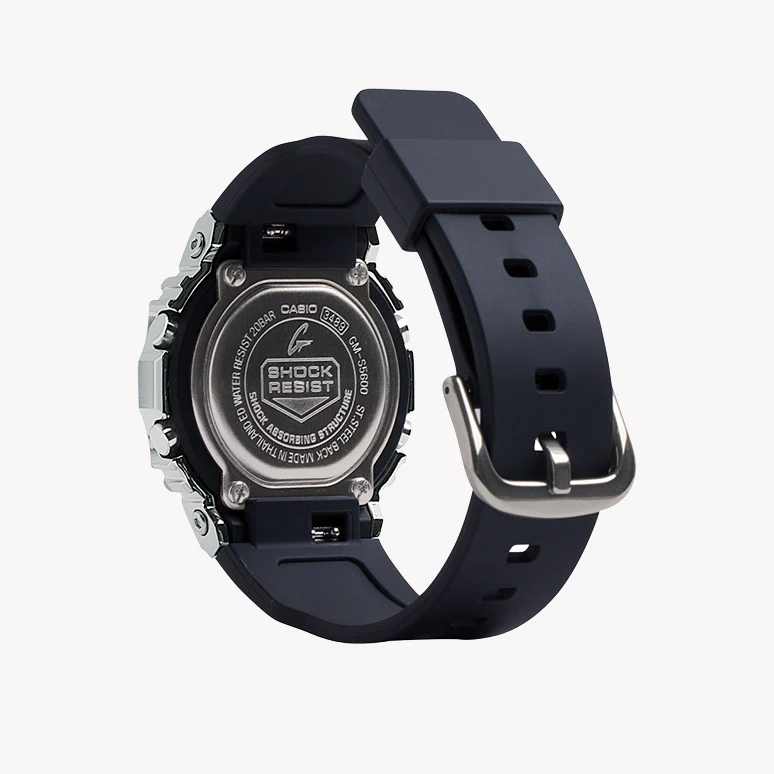 Casio G-Shock Gm-S5600-1dr - Slim Silver Spectrum Women's Watch With Black Resin BAnd and Striking Silver Case by i-watch