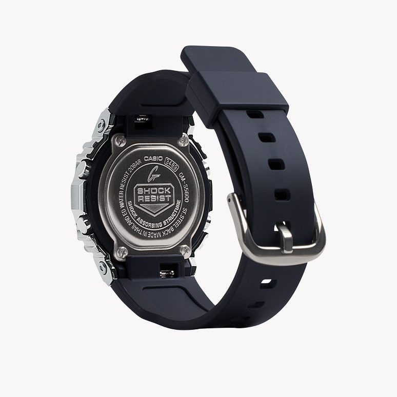 CASIO G-SHOCK GM-S5600-1DR - SLIM SILVER SPECTRUM Women's Watch with black resin band and striking silver case-i-Watch-5