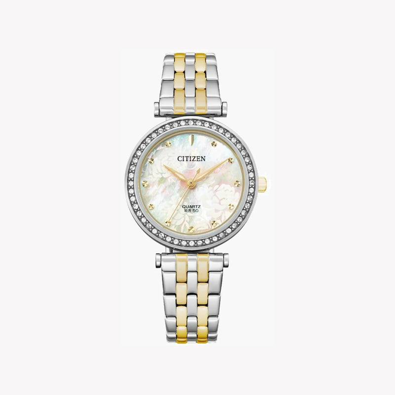 Citizen Women's Silver & Gold Watch, White Dial | Er0214-54d by i-watch
