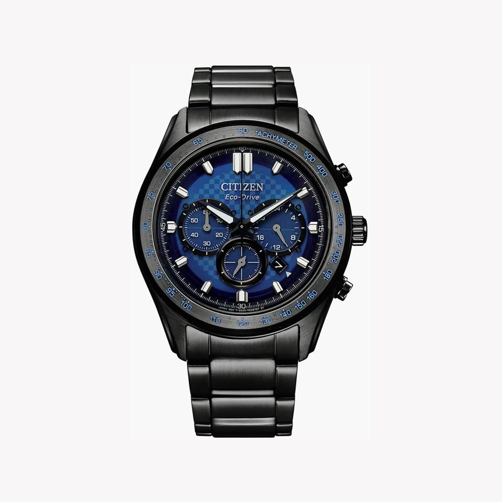 CITIZEN CA4459-85L BOLD PRECISION - STYLISH CHRONOGRAPH WITH BLUE DIAL & BLACK STAINLESS STEEL
