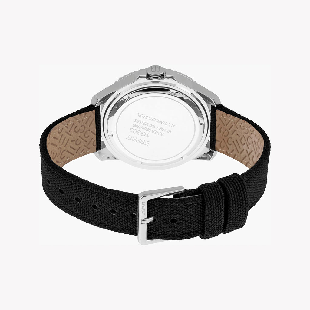 ESPRIT ELEGANCE - TIMELESS BLACK NAILON & STAINLESS STEEL MEN'S WATCH-i-Watch-3