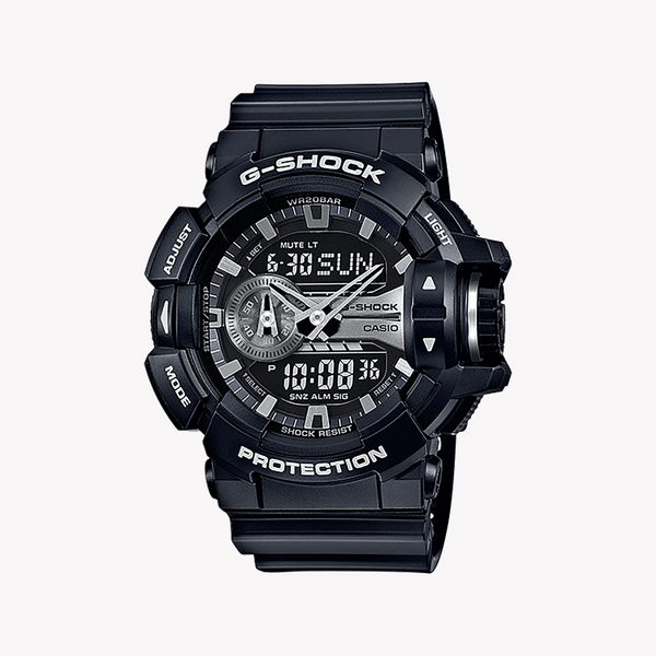 G-Shock Men's Black Resin Watch, Gold Accents | Ga-400gb-1a by i-watch