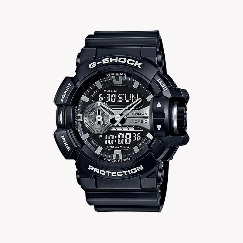 G-Shock Men's Black Resin Watch, Gold Accents | Ga-400gb-1a by i-watch