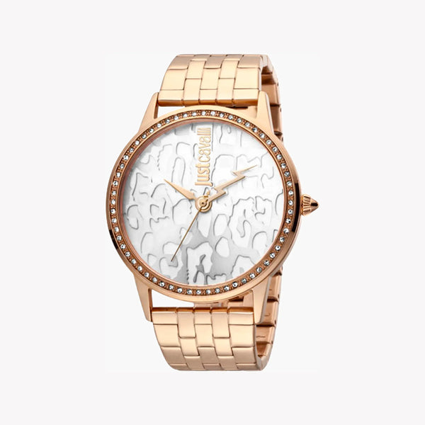 Just Cavalli Women's Rose Gold Watch, Silver Dial | Jc1l094m0075