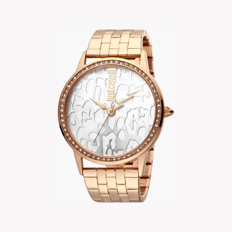 JUST CAVALLI Women's Watch with Rose Gold Stainless Steel Case and Rose Gold Stainless Steel Band