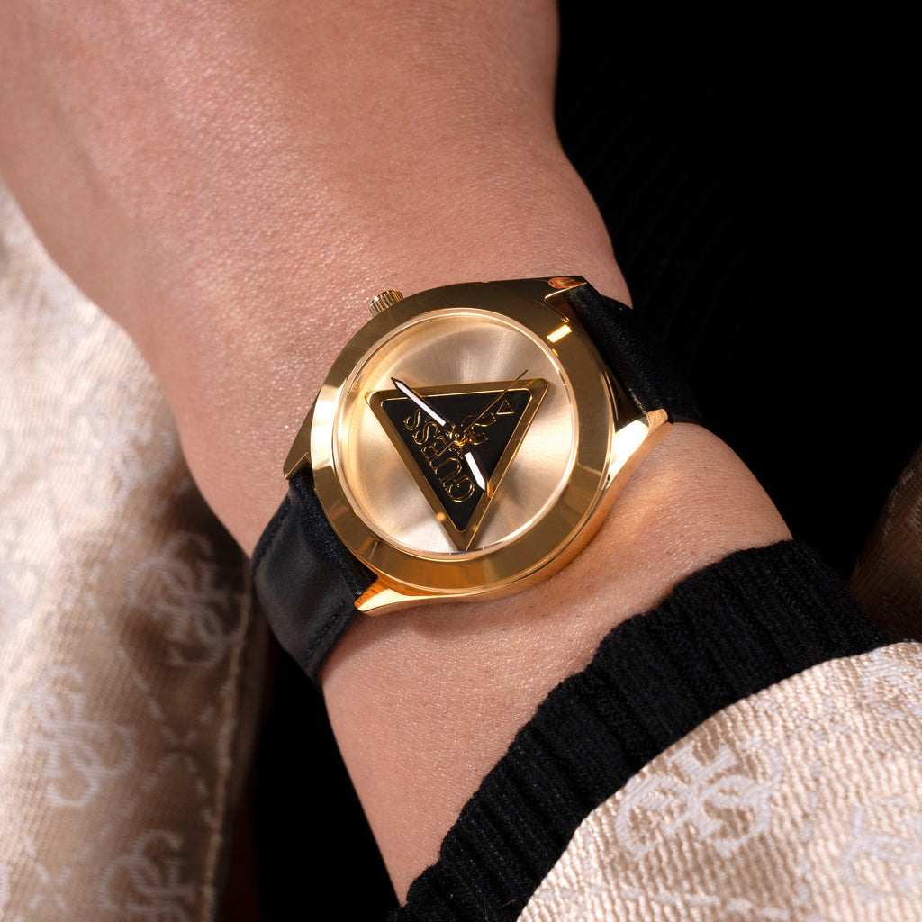 GUESS GW0744L2 - BOLD ELEGANCE - PLAYFUL GOLD & CHAMPAGNE WOMEN'S WATCH with Black Silicone Band-i-Watch-4