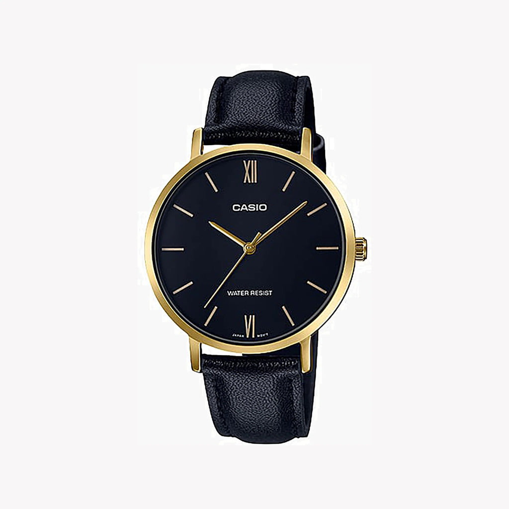 Casio Women's Gold Watch, Black Dial Ltp-Vt01gl-1b – i-Watch