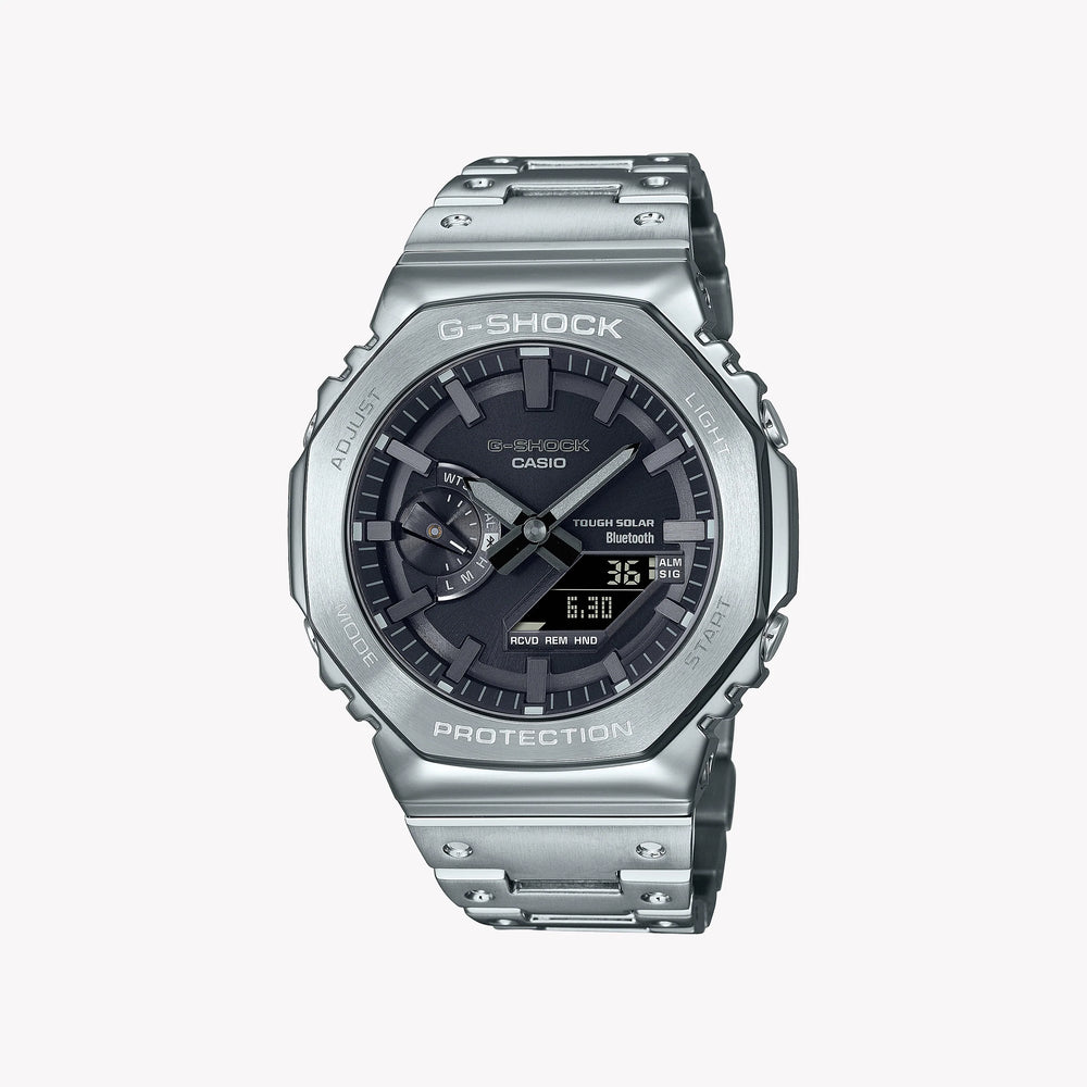 Casio Men's Silver Stainless Steel Watch, Black Dial | Gm-B2100d-1aer by i-watch
