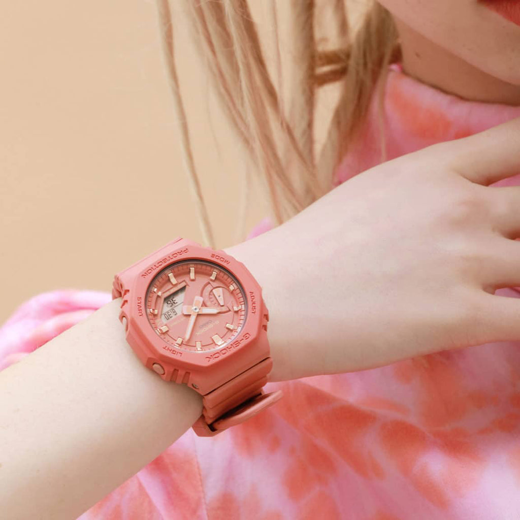 CASIO G-SHOCK GMA-S2100-4A2DR PINK BOLD - Montre pour femme VIBRANT & TOUGH avec bracelet en résine rose et affichage numérique