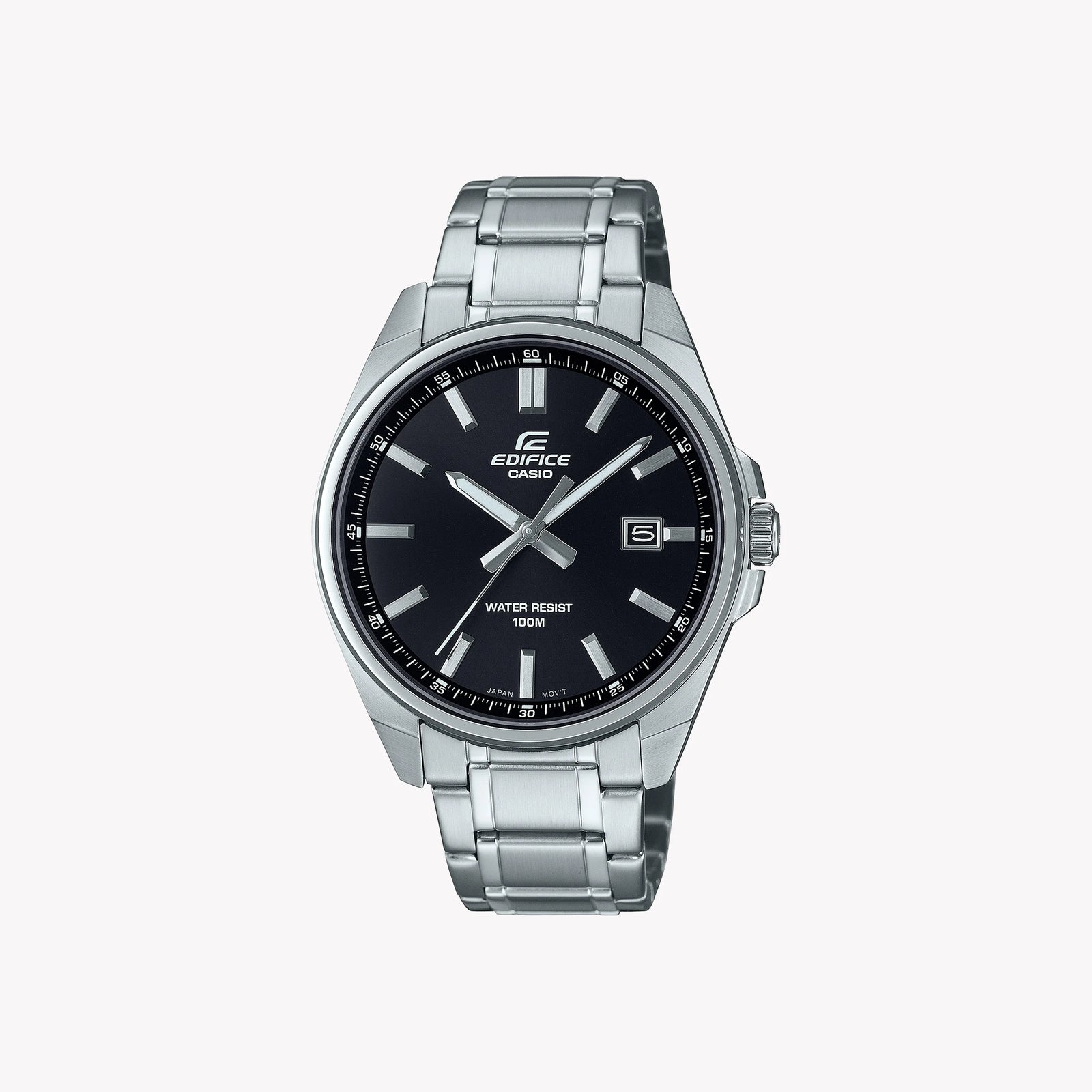 Edifice Men's Silver Watch, Black Dial | Efv-150d-1avuef by i-watch