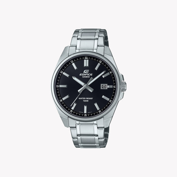 Edifice Men's Silver Watch, Black Dial | Efv-150d-1avuef by i-watch