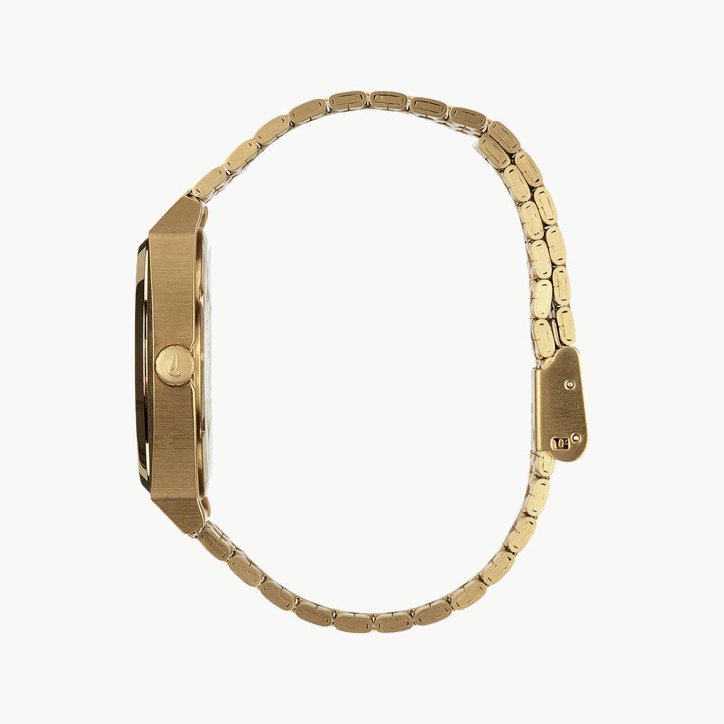 NIXON A045-1931 BOLD GOLD BRAVADO - Men's Watch with Black Dial and Stainless Steel Band-i-Watch-2