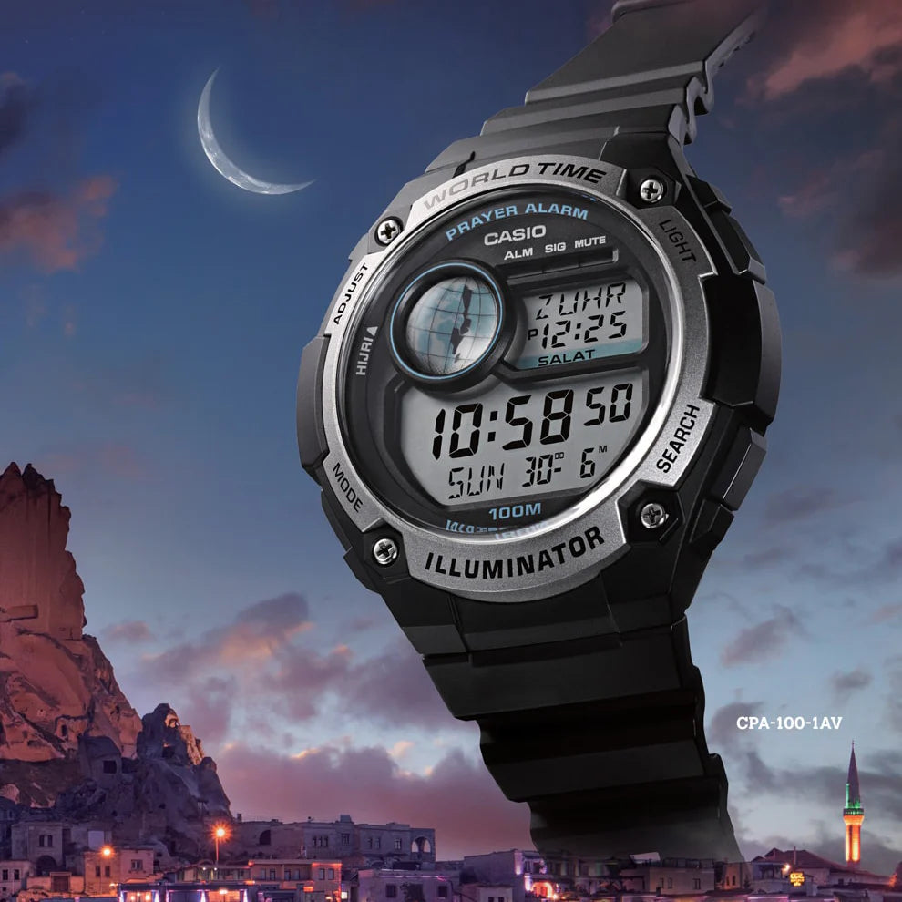Casio Cpa-100-1avdf Adventurer Sport - Rugged Black Men's Watch With Multifunctional Features by i-watch