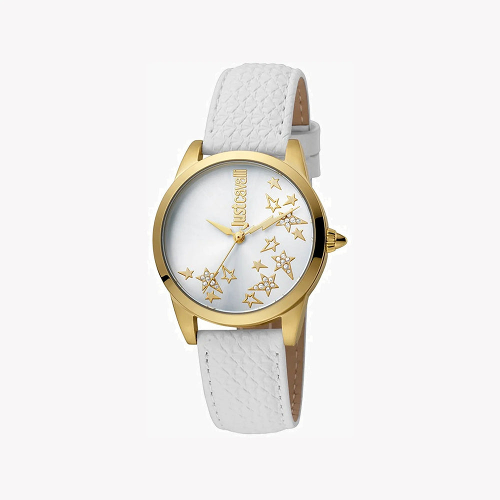 Just Cavalli Women's White Leather Watch, Silver Dial | Jc1l042l0025 by i-watch