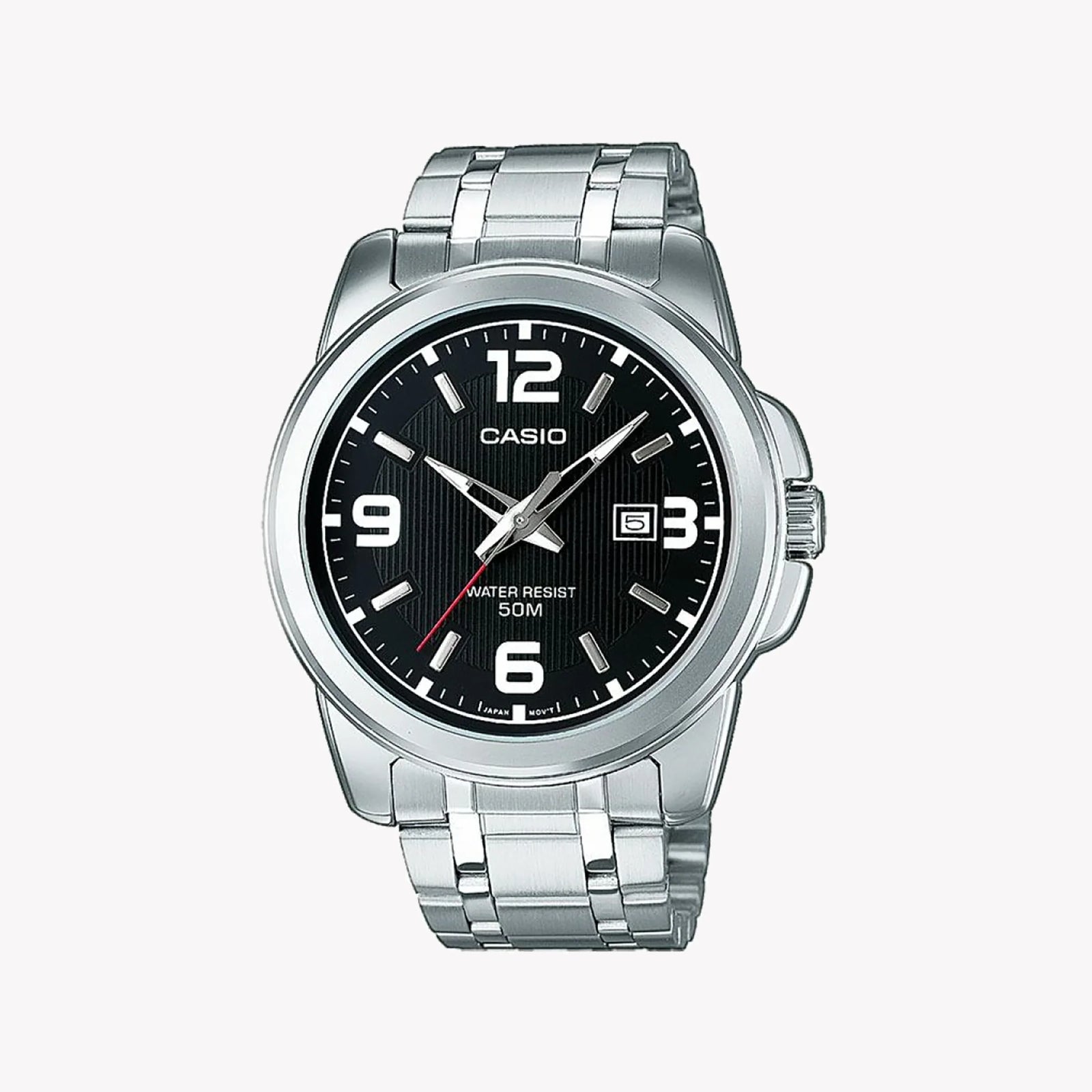 Mtp Men's Silver & Black Watch, Stainless Steel Bracelet | Mtp-1314pd-1avef by i-watch