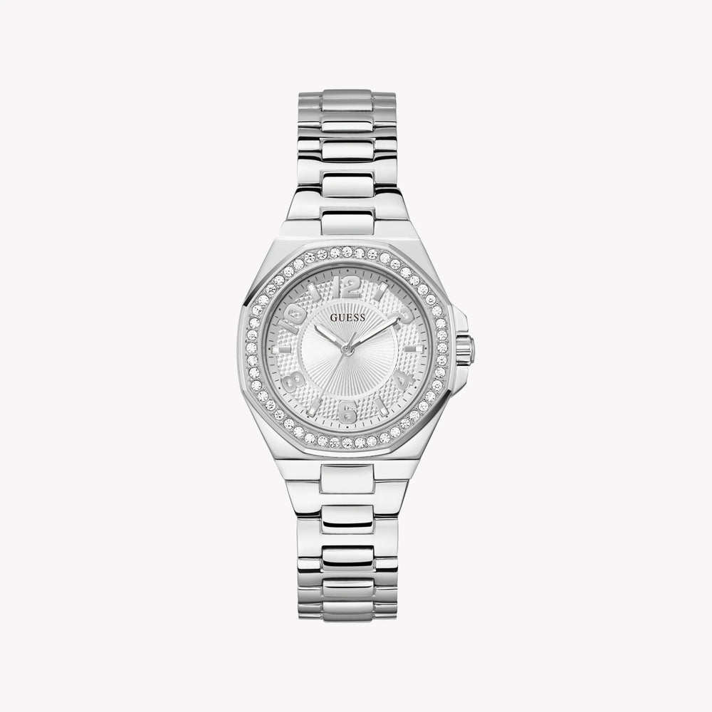 Guess Women's Silver Stainless Steel Watch, Silver Dial | Gw0877l1 by i-watch