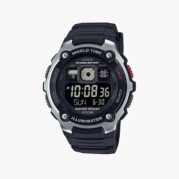 Casio Men's Black Resin Watch, Digital Display | Ae-2000w-1bvdf by i-watch