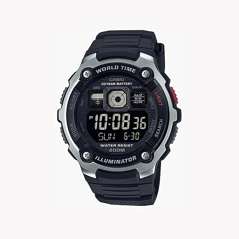 Casio Men's Black Resin Watch, Digital Display | Ae-2000w-1bvdf by i-watch