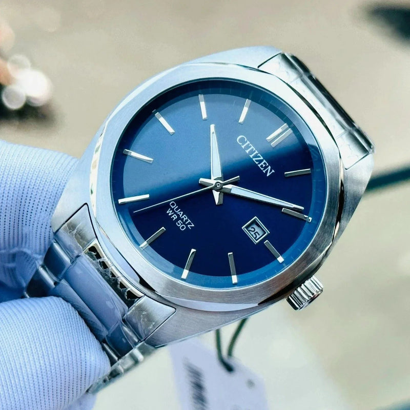 Citizen Men's Silver Stainless Steel Watch, Blue Dial | Bi5110-54l by i-watch