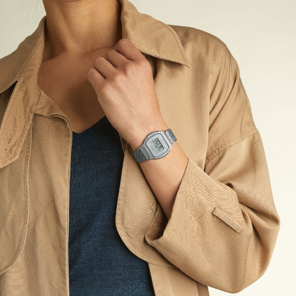 Casio Unisex Stainless Steel Watch, Mother Of Pearl Dial | A1000d-7ef by i-watch