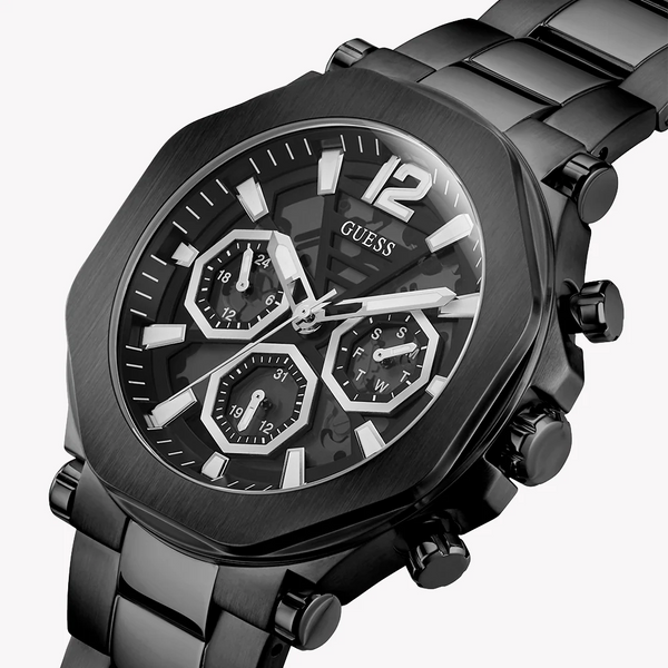 Guess Men's Black Stainless Steel Watch, Black Dial | Gw0539g3 by i-watch
