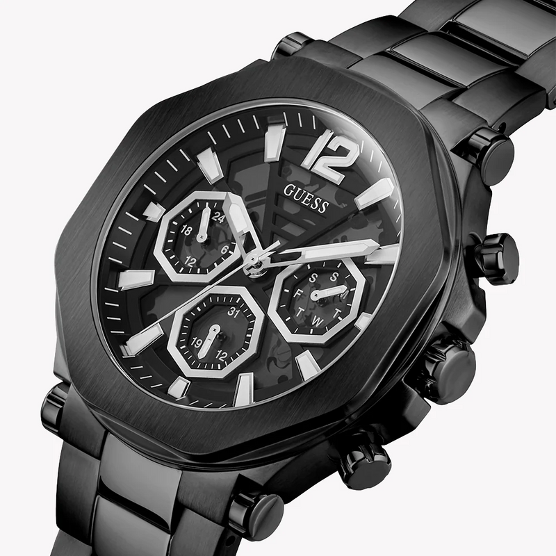 Guess Men's Black Stainless Steel Watch, Black Dial | Gw0539g3 by i-watch