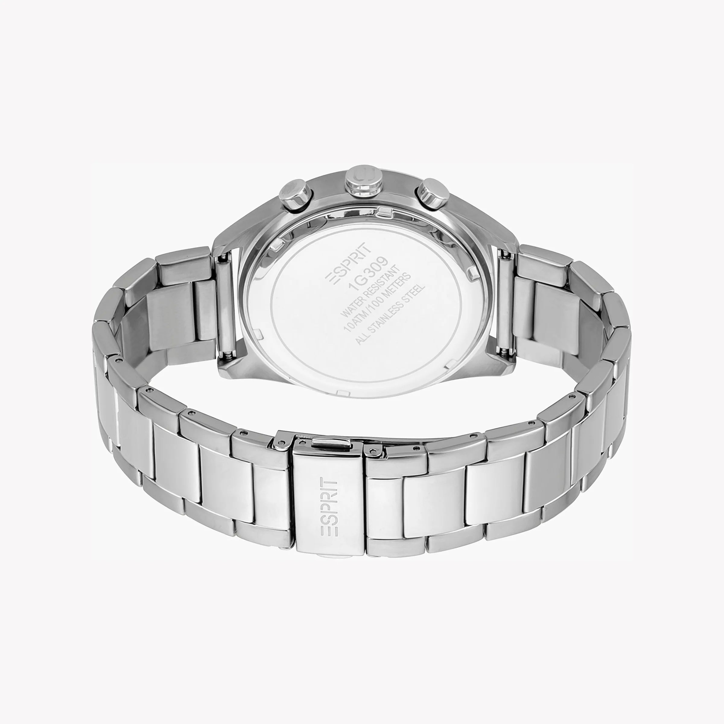ESPRIT MEN'S STAINLESS STEEL TIMEPIECE - ELEGANT BLACK DIAL & SILVER BAND-i-Watch-3
