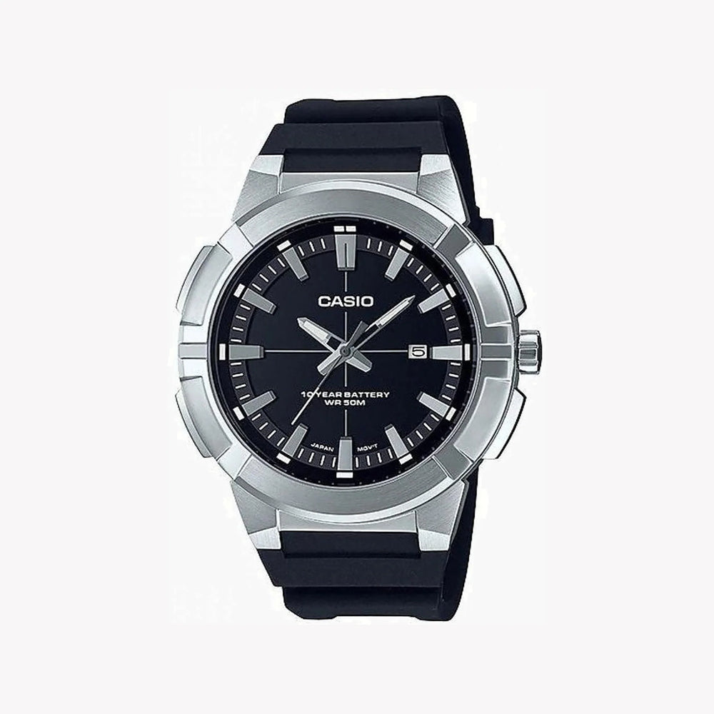 Casio Mtp-E172-1avdf Sporty Reliability - Men's Stainless Steel Watch With Black Dial & Resin Band by i-watch