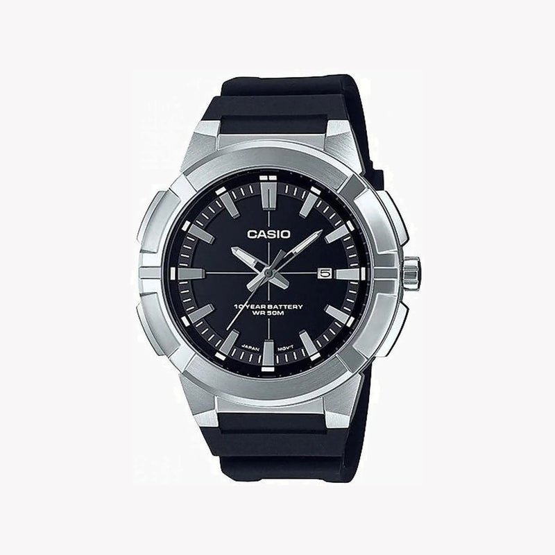 Casio Mtp-E172-1avdf Sporty Reliability - Men's Stainless Steel Watch With Black Dial & Resin Band by i-watch