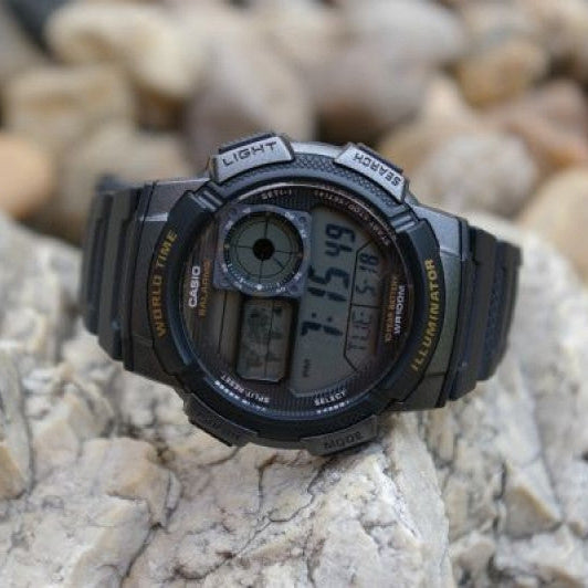 Casio Men's Black Resin Watch, 48mm | Ae-1000w-1avdf