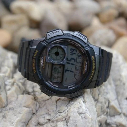 Casio Men's Black Resin Watch, 48mm | Ae-1000w-1avdf by i-watch