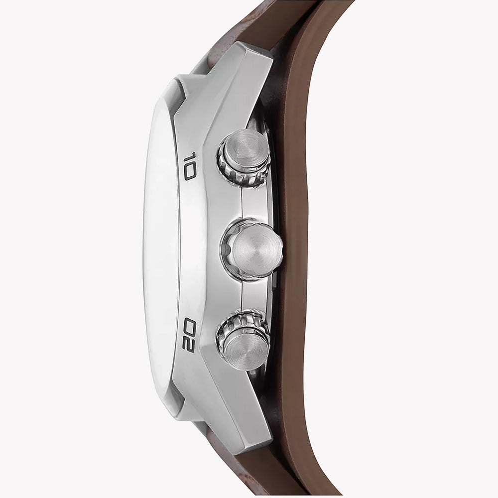 Fossil Men's Brown Leather Watch, Silver Case | Ch2565 by i-watch
