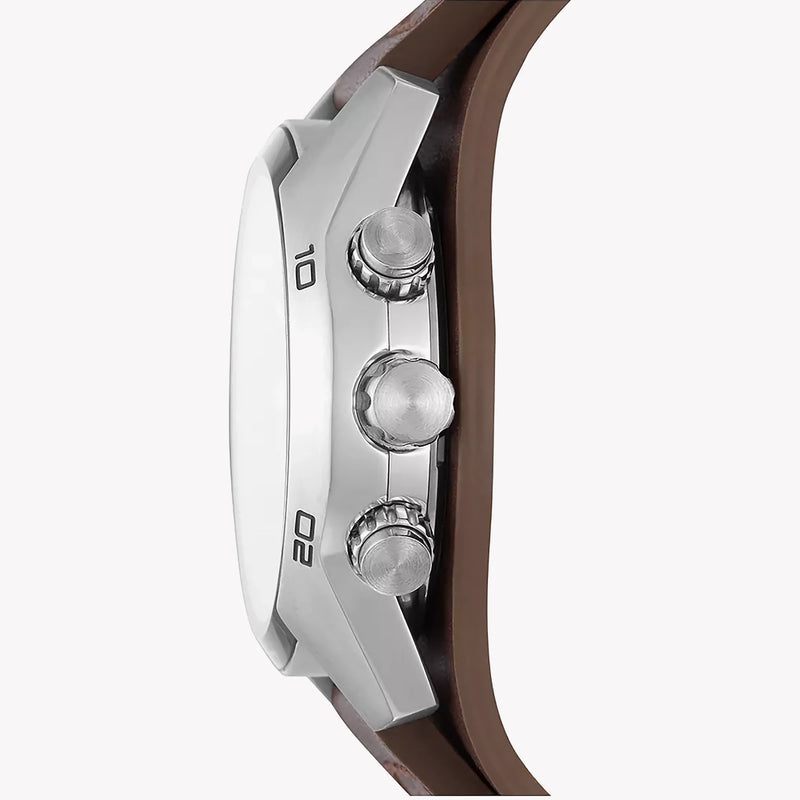 Fossil Men's Brown Leather Watch, Silver Case | Ch2565 by i-watch