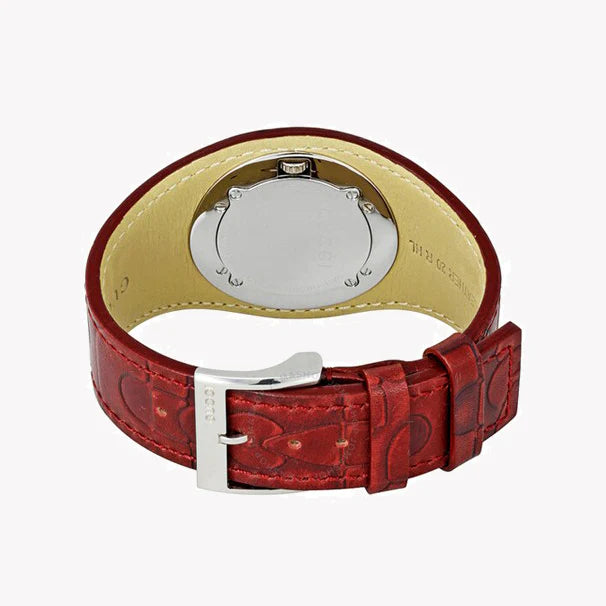 GUCCI YA104522 TIMEPIECE - ELEGANT RED LEATHER & SILVER STAINLESS STEEL MEN'S WATCH-i-Watch-3