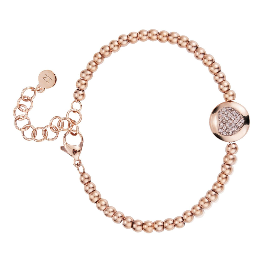 Elegant Rose Gold Women's Zink Bracelet, Heart Charm | Erghb01 by i-watch