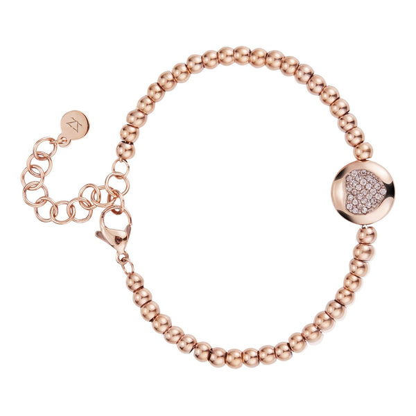 Elegant Rose Gold Women's Zink Bracelet, Heart Charm | Erghb01 by i-watch