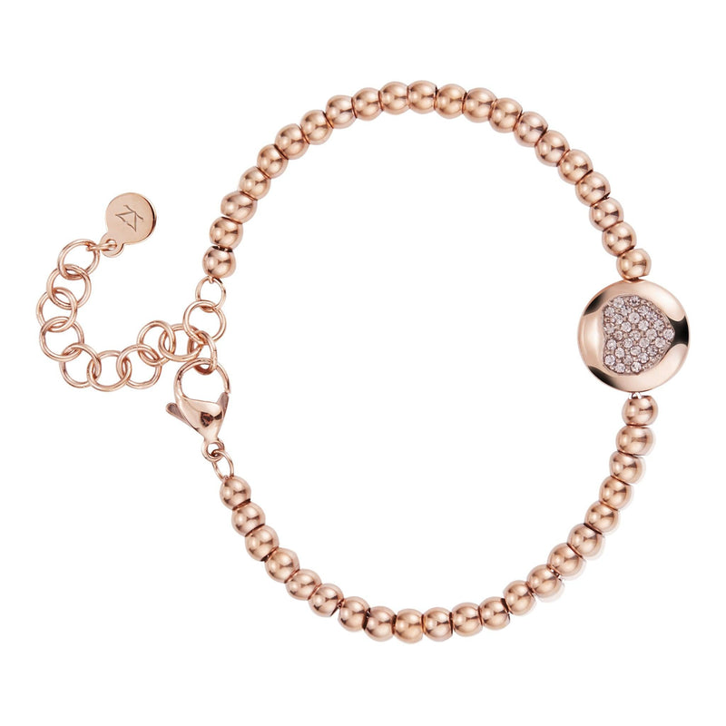 Elegant Rose Gold Women's Zink Bracelet, Heart Charm | Erghb01 by i-watch