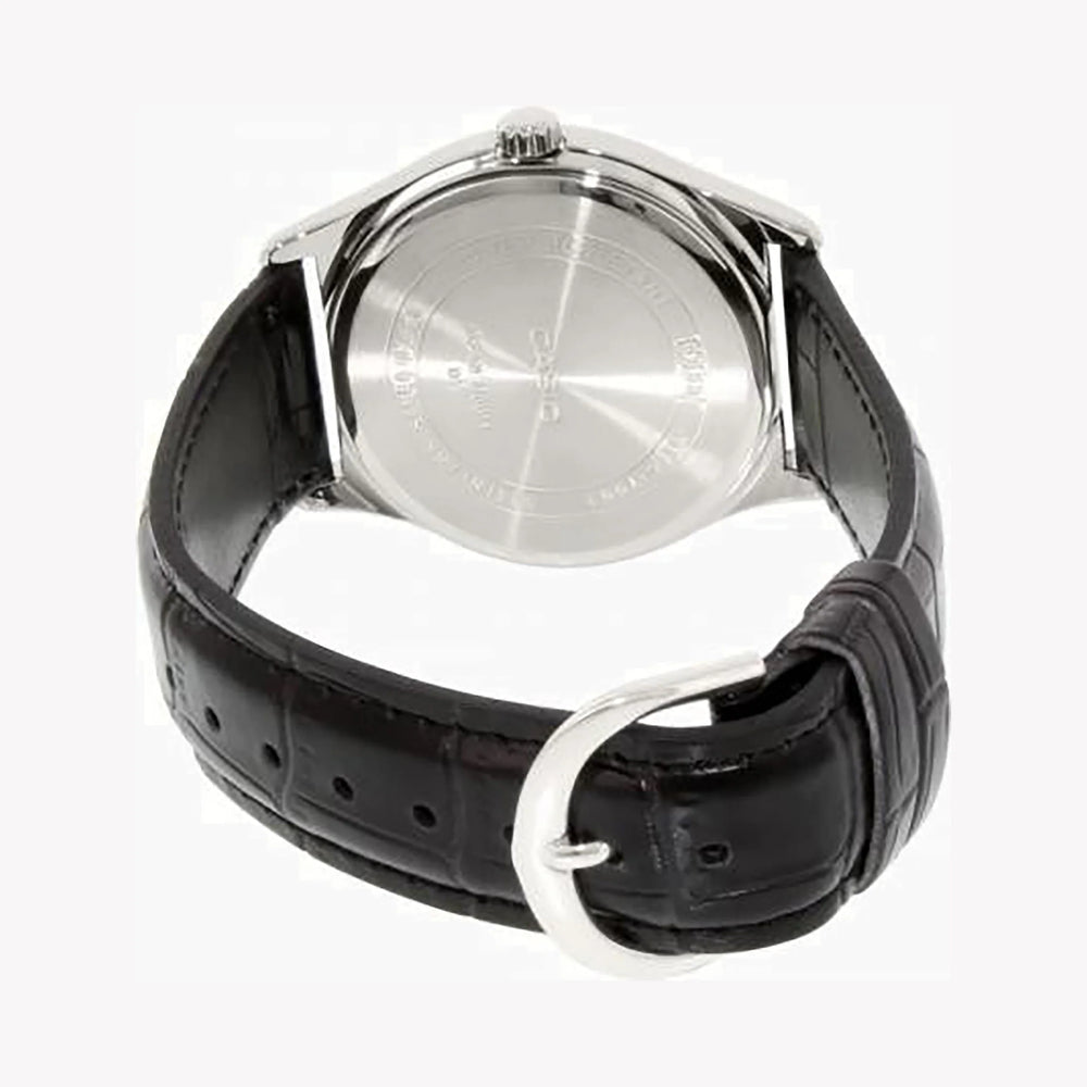 Casio Men's Silver Stainless Steel, Black Leather | Mtp-V004l-1audf by i-watch