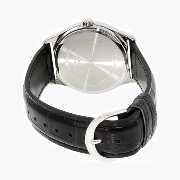 Casio Men's Silver Stainless Steel, Black Leather | Mtp-V004l-1audf by i-watch