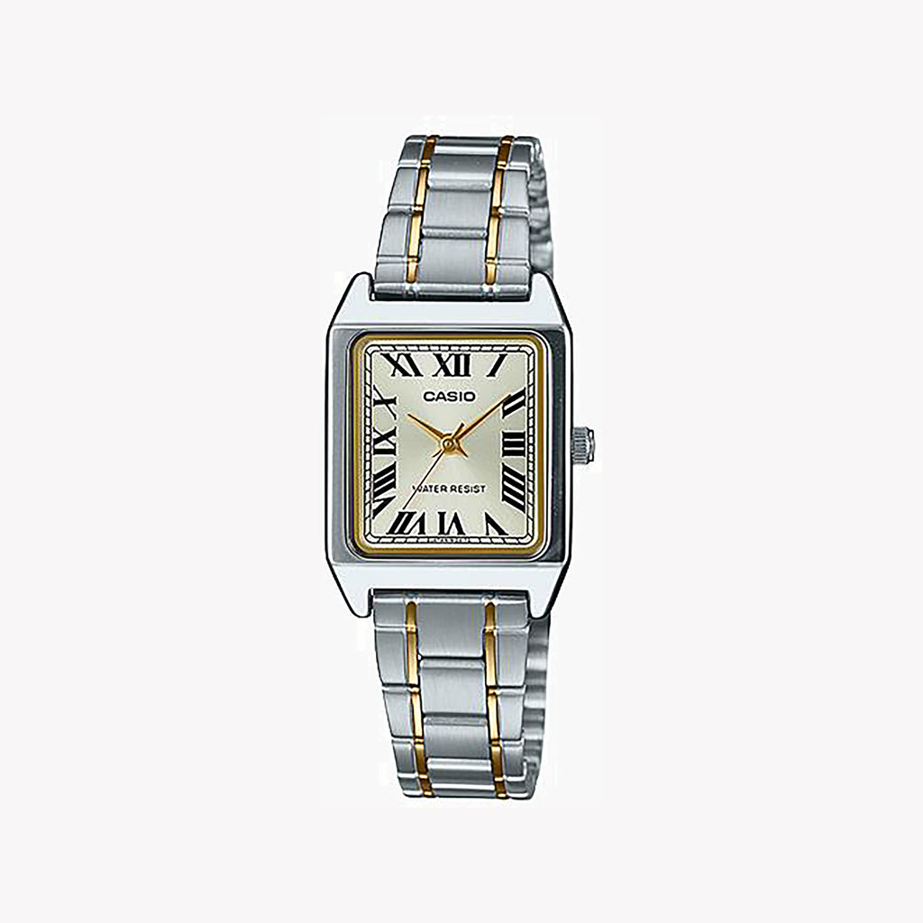 CASIO LTP-V007SG-9BUDF - ELEGANT SILVER SERIES Women's Watch with sleek alloy case and chic white dial-i-Watch-2