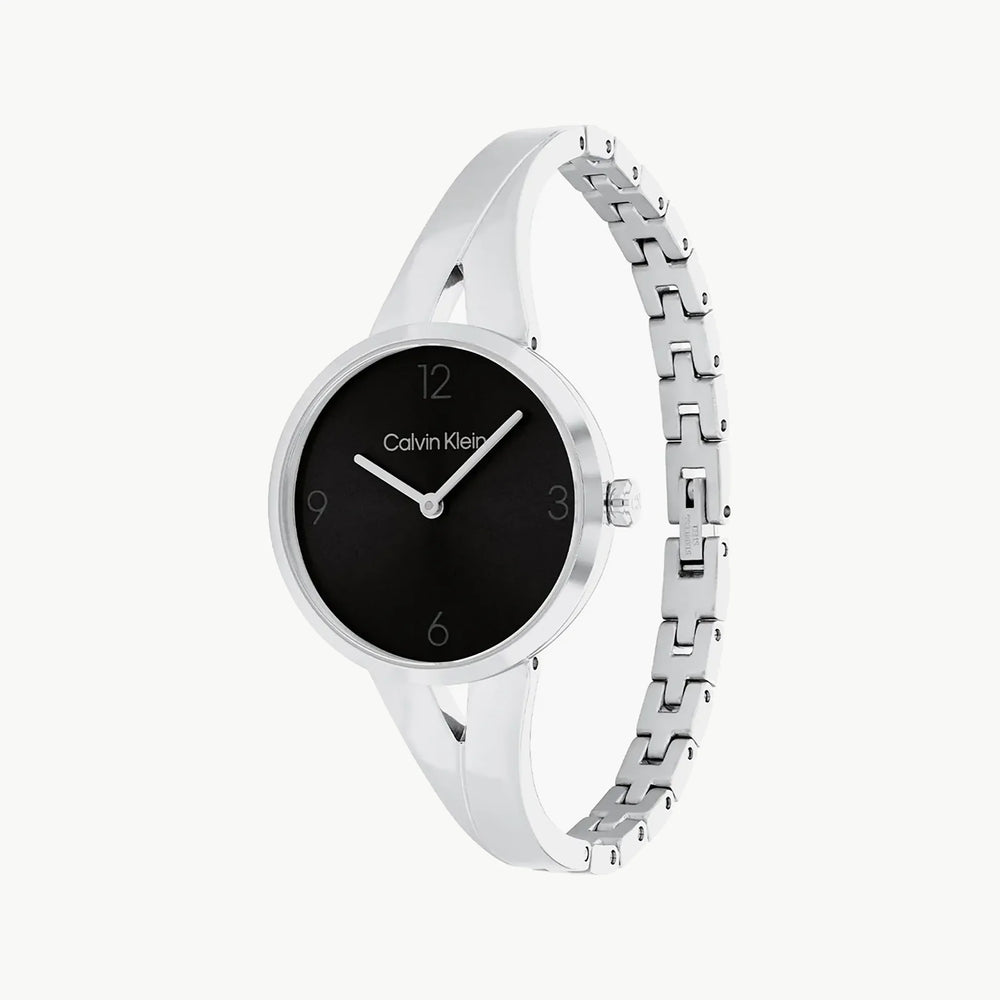 Ck Calvin Klein Men's Silver Watch, Black Dial | K2g271c1 by i-watch