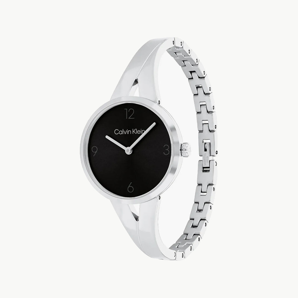 CK CALVIN KLEIN NEW COLLECTION - ELEGANT SILVER & BLACK TIMEPIECE FOR WOMEN-i-Watch-2